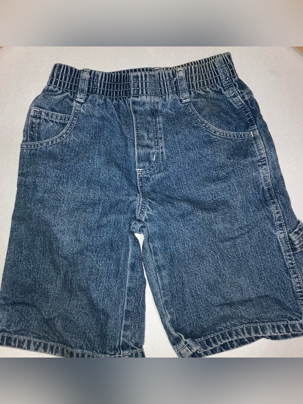 Children's Dark Blue Elastic-Waist Denim Shorts